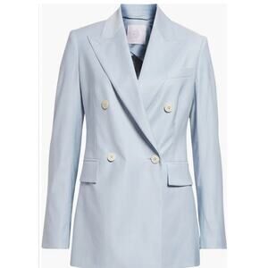 Eleventy Baby Blue Virginia Wool Blend Double Breasted Blazer